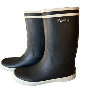 Aigle Malouine 2 Rain Boots Size 5.5 Sailing Beach Waterproof Lined